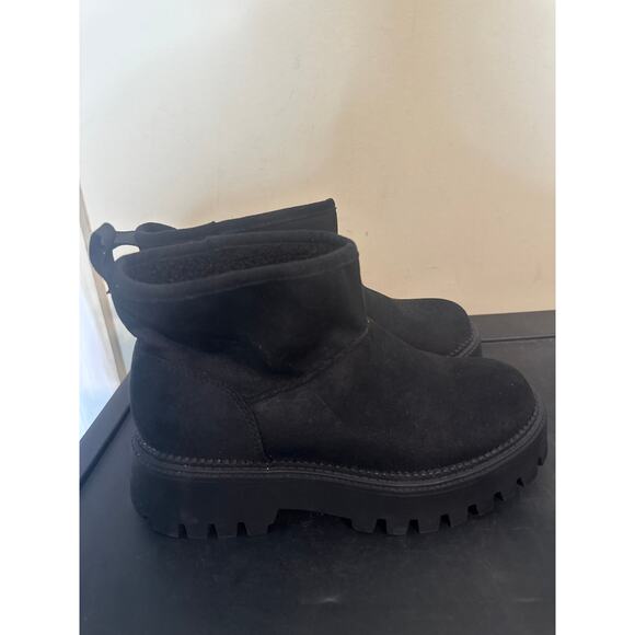 New Womens Dolce Vita Lonny Cozy Black Platform Ankle Boots Size 6.5 z1 - Picture 3 of 5